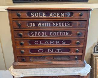Clark's O.N.T. Walnut Spool Cabinet
