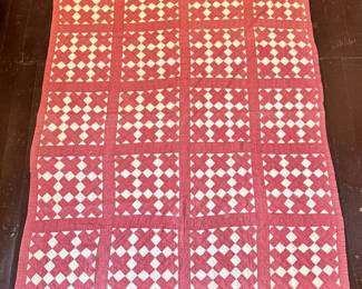 Red and White Patchwork Quilt