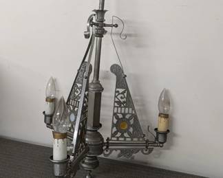 Nickel Aesthetic Jeweled Gas Chandelier