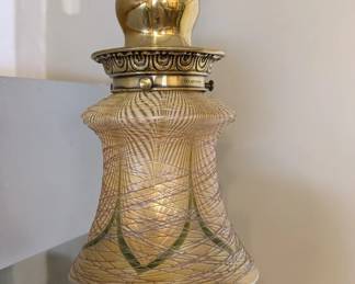 Brass Pendants, Durand Art Glass Shades