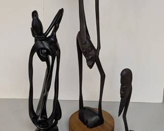 Carved Ebony Stylized Figures