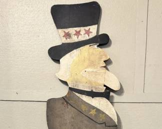 Large Folk Art Cut-Out Figure, Uncle Sam