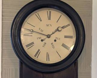 B.B. Lewis Regulator Wall Clock with Calendar Dial