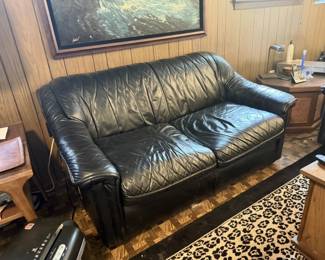 Set of 3 leather couches, 4 seater, 2 seater and armchair