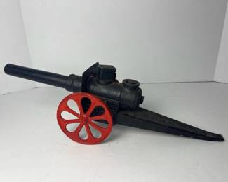 138 castironcannonwithredspokedwheels