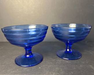 040 cobaltblueglassartdecostyledessert