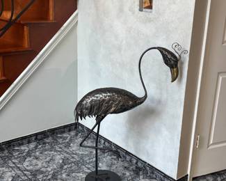 Metal flamingo decoration