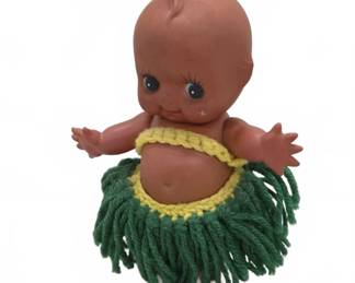 Kewpie Style Doll with Grass Skirt, Korea