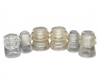 Clear Glass Electrical Insulators Assortment