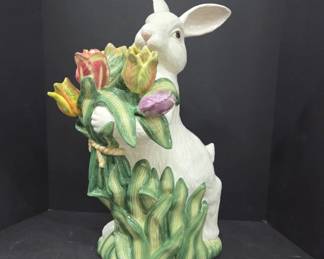 Kaldun & Bogle Ceramic Bunny with Flowers