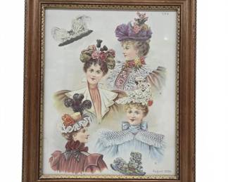 Framed August 1896 Ladies' Fashion Print