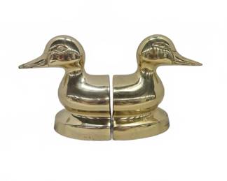 Brass Duck Head Bookends