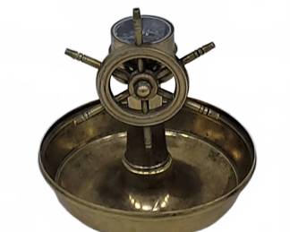 Brass Ship Wheel Compass Ashtray