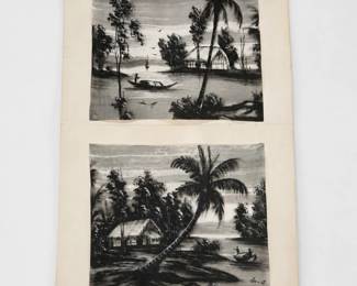 Vietnamese Signed Silk River Scene Painting