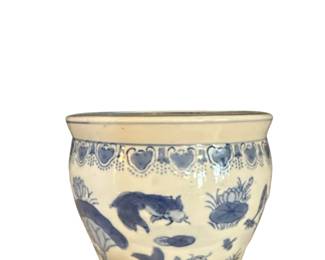 045 Chinese Blue White Porcelain Fish Bowl Planter