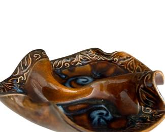 008 HandThrown Glazed Ceramic YinYang Decorative Dish