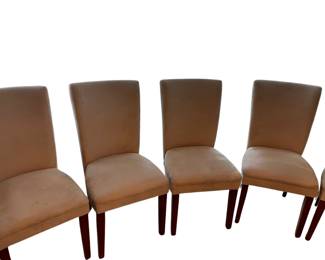 107 ParsonsStyle Upholstered Dining Chairs in Cream Microsuede