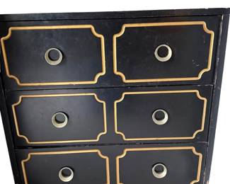 079 Black Gold Chest of Drawers ThreeDrawer