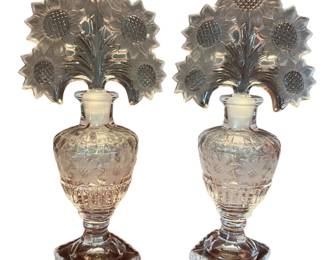022 LaliqueStyle Crystal Sunflower Perfume Bottle Pair