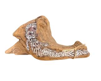 039 Driftwood Carved Old Man Folk Art Sculpture