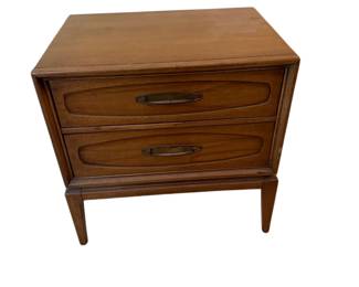 098 MidCentury Modern Walnut TwoDrawer Nightstand