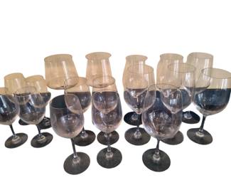 037 Clear Crystal Wine Glass Set 17 Pieces