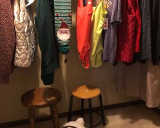 Coats, stools