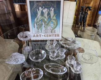 Fostoria Crystal Glassware Collection with Sioux City Art Center Print