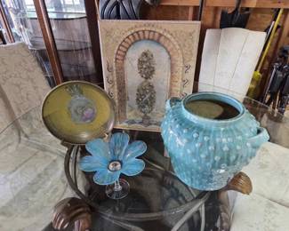 Decorative Pottery, Art Glass Flower  Botanical Wall Art