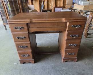 Vintage Wood Sewing Machine Cabinet with FoldOut Work Surface  No Machine
