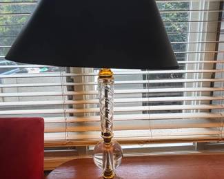 D15-$110. Table Lamp Brass, Crystal, Glass