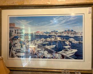 D3-$210. "Dockside" William Mangum 205/950 signed print 32" x 46"