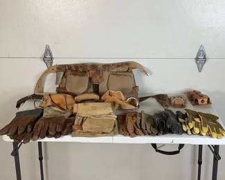 Leather Tool Belts and Work Gloves