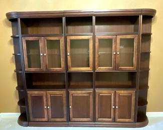 Large Glass Wooden Cabinet