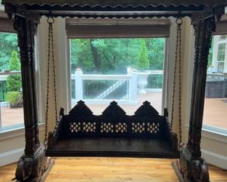 Hard Carved Indian Jhula swing