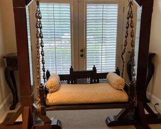 Hand Carved Jhula swing with cushion