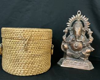 Lord Ganesha Wall Hanging And Basket