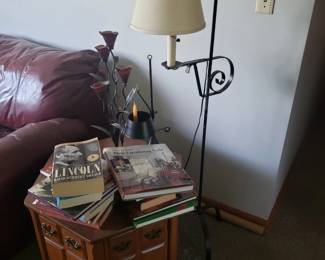 end table and lamp