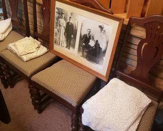 Dining rm chairs w/harp design