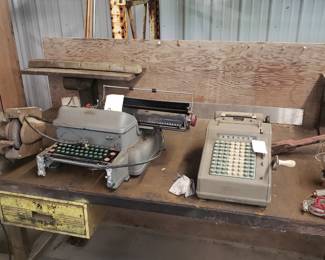 typewriter and cash register