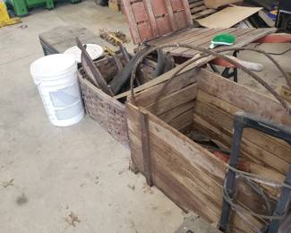 wooden crates and cart