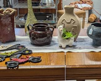 POTTERY, AND MID CENTURY GLASS & WALL ART