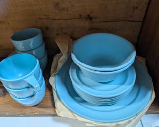 BLUE MELMAC DISHES & CUPS