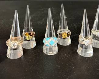 11 Sterling Silver 925 Rings Assorted Sizes Styles 64.90g
