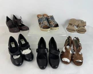Patrizia Clarks Dr. Scholls Coach Makowsky Womens Heels Sandals 6 Pair Shoe Lot