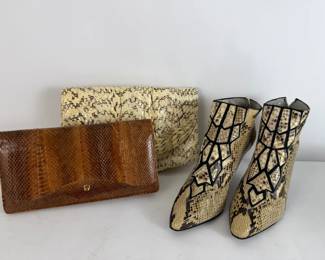 Vintage Snakeskin Ankle Boots And Snakeskin Handbags fashion collection