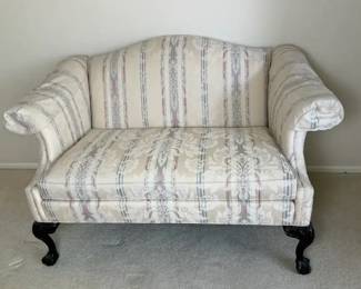 Sherrill Upholstered Loveseat with Carved Claw Feet
