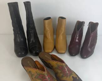 Womens Leather Boot Shoe Lot BCBGirls, Robertina by Gilvi White Mt.