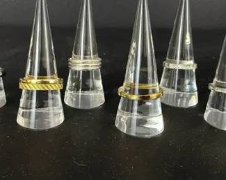 9 assorted Band Rings, sterling silver, mixed sizes Styles 18.83g