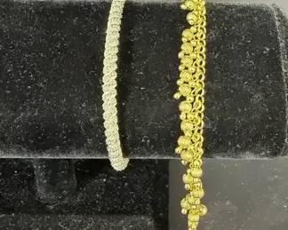 Sterling Silver Mesh Bracelet Dangle Bead Bracelet